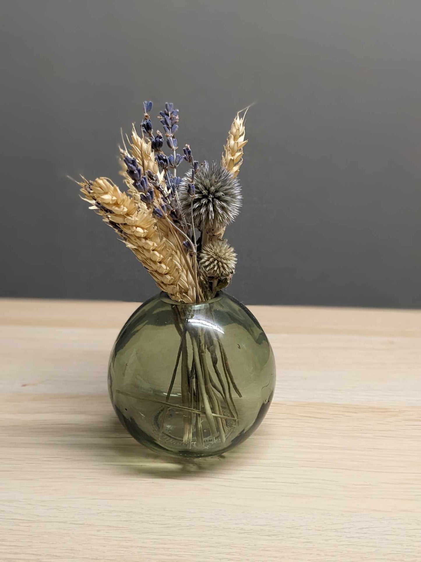 Scottish Thistle and Lavender Globe Vase