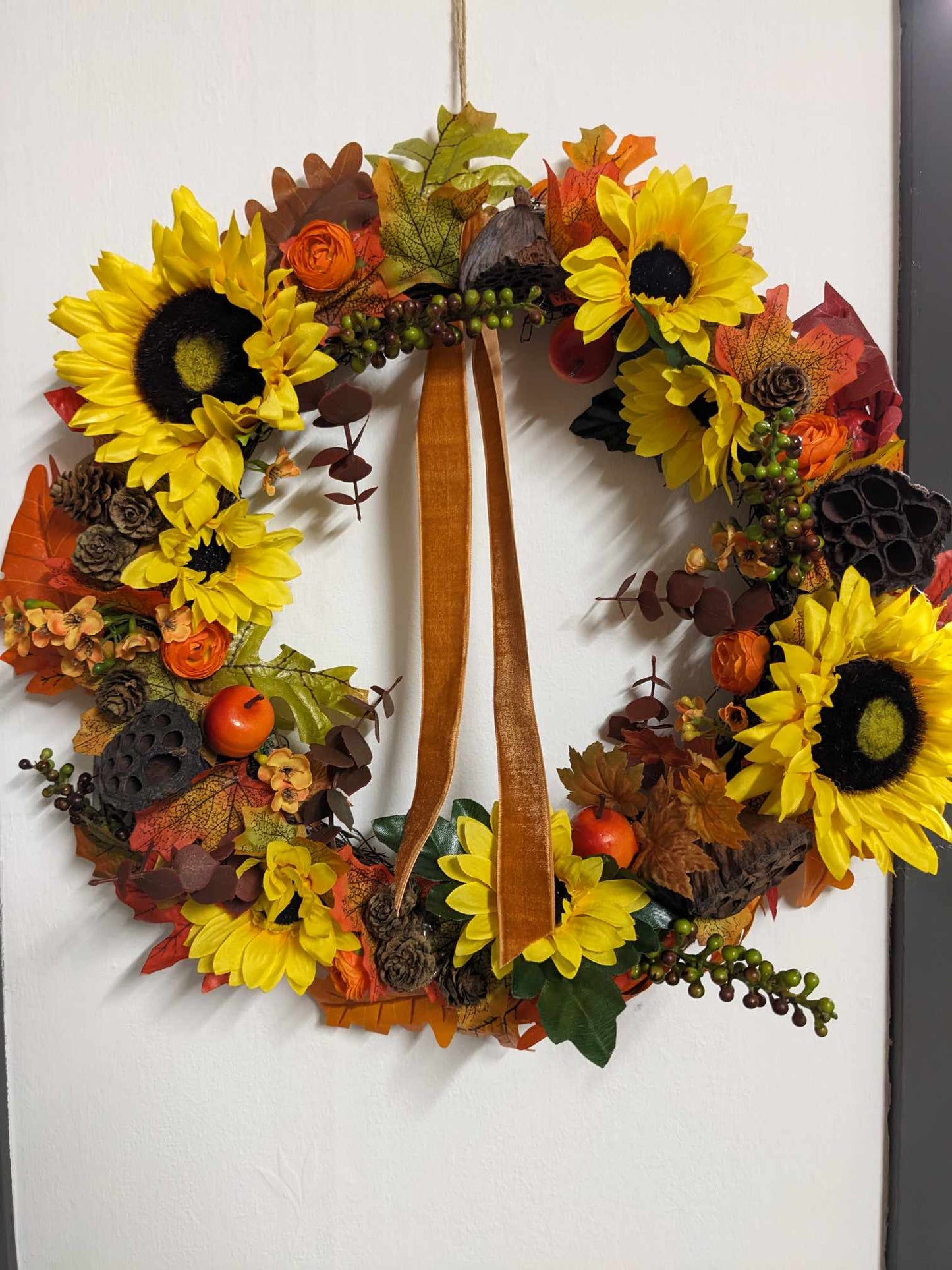 Artificial Sunflower Autumn Wreath