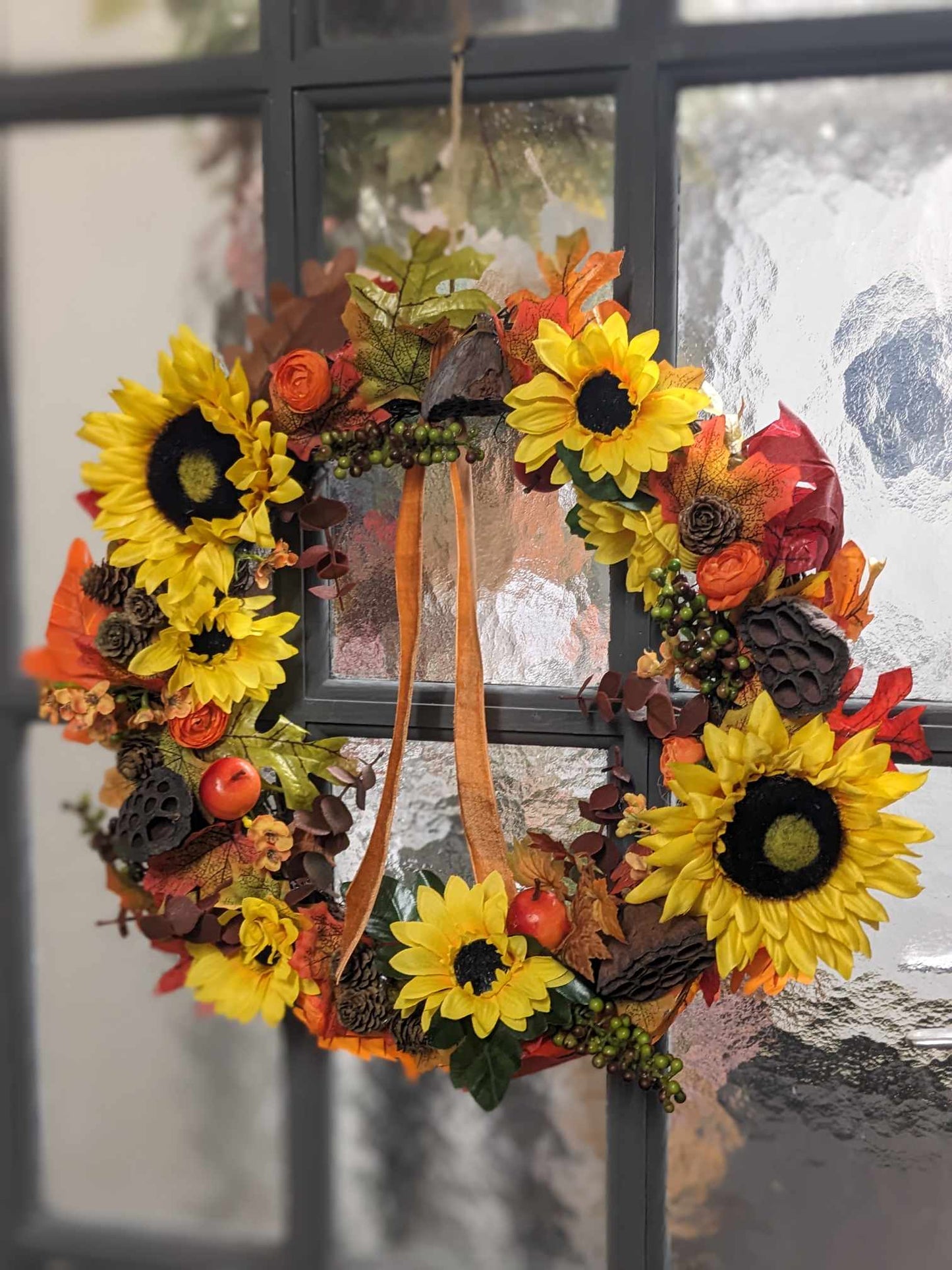 Artificial Sunflower Autumn Wreath