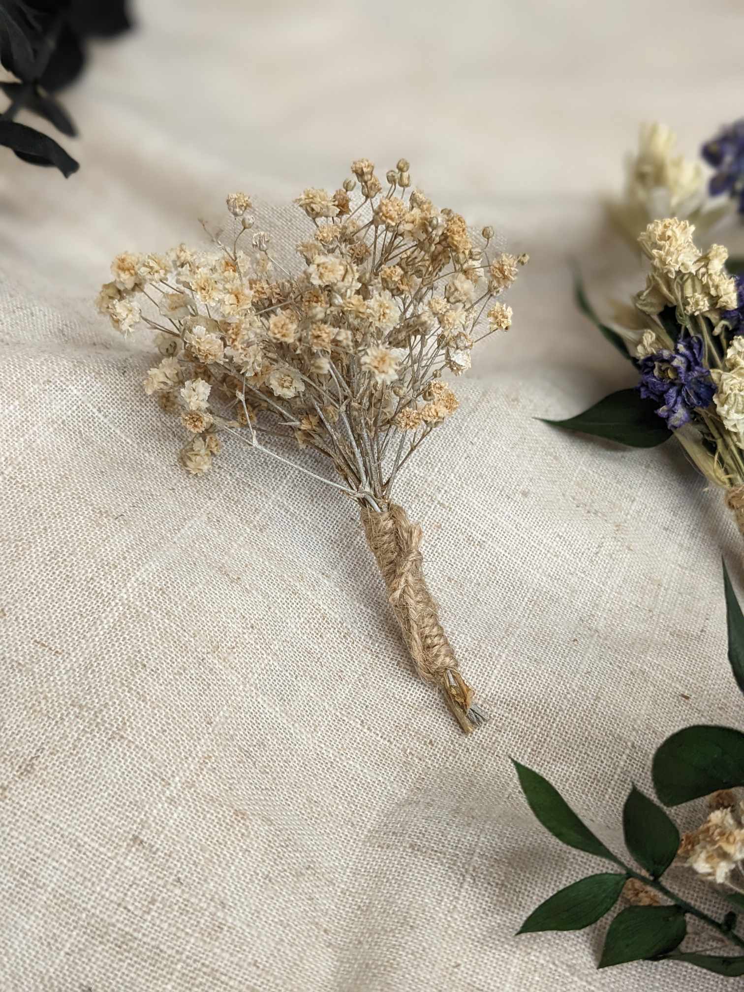 Dried and Preserved Gypsophila Buttonhole