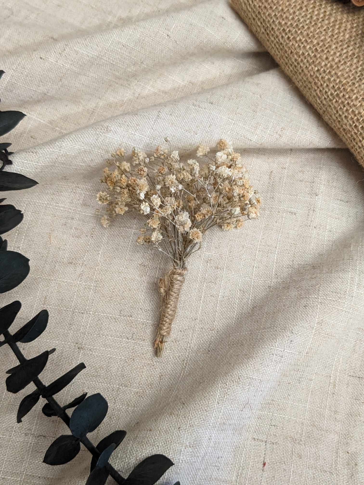 Dried and Preserved Gypsophila Buttonhole