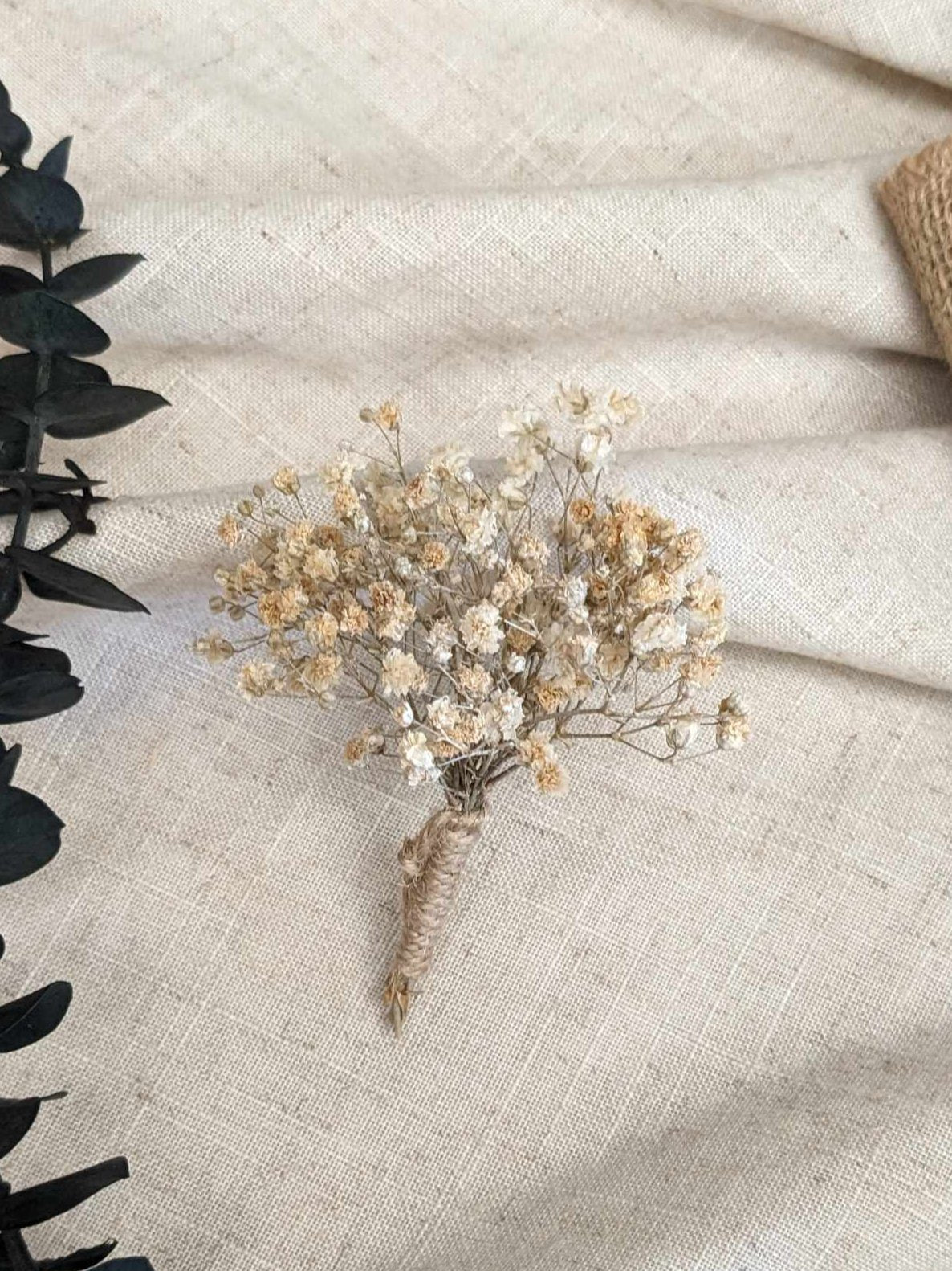 Dried and Preserved Gypsophila Buttonhole