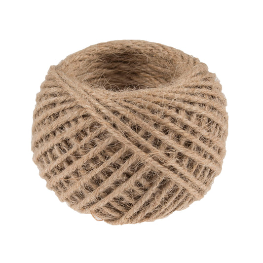 The image shows a ball of jute twine on a white background.