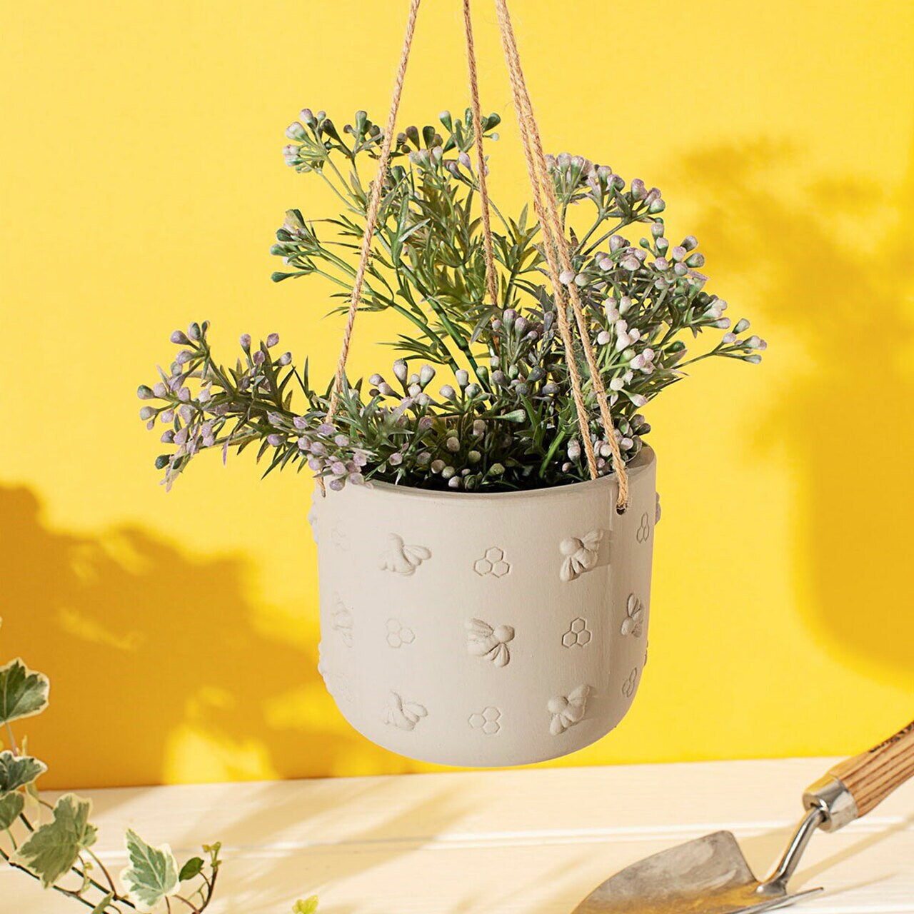 Cement Bee Hanging Planter