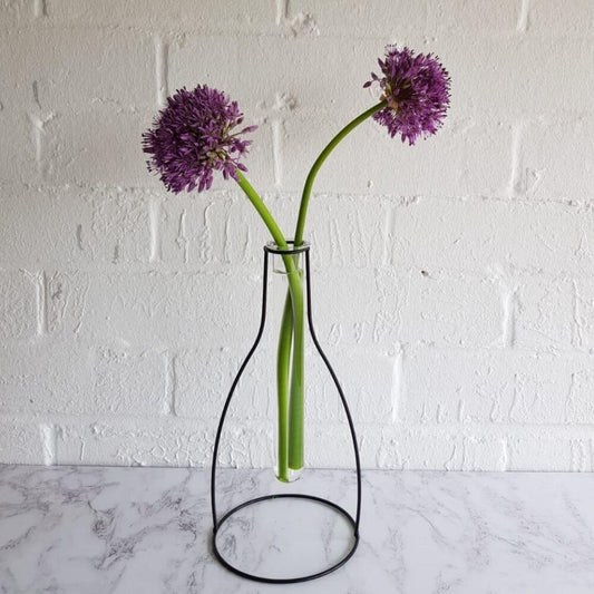 Black Metal Frame Leriel Vase | 25cm